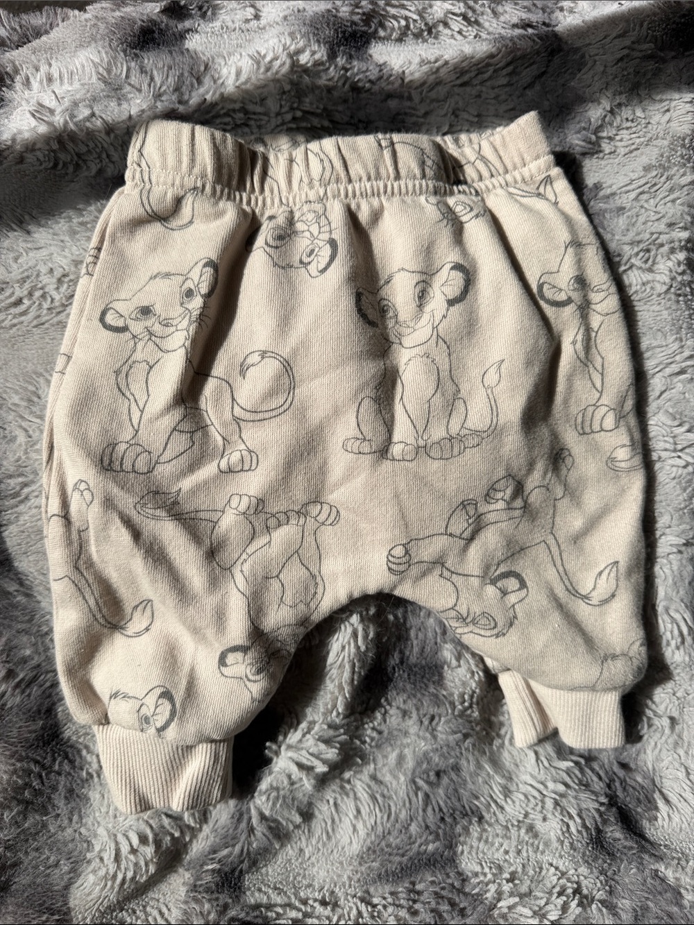Disney 3 month Beige Lion Cub Print Baby Pants - Kids Accessories